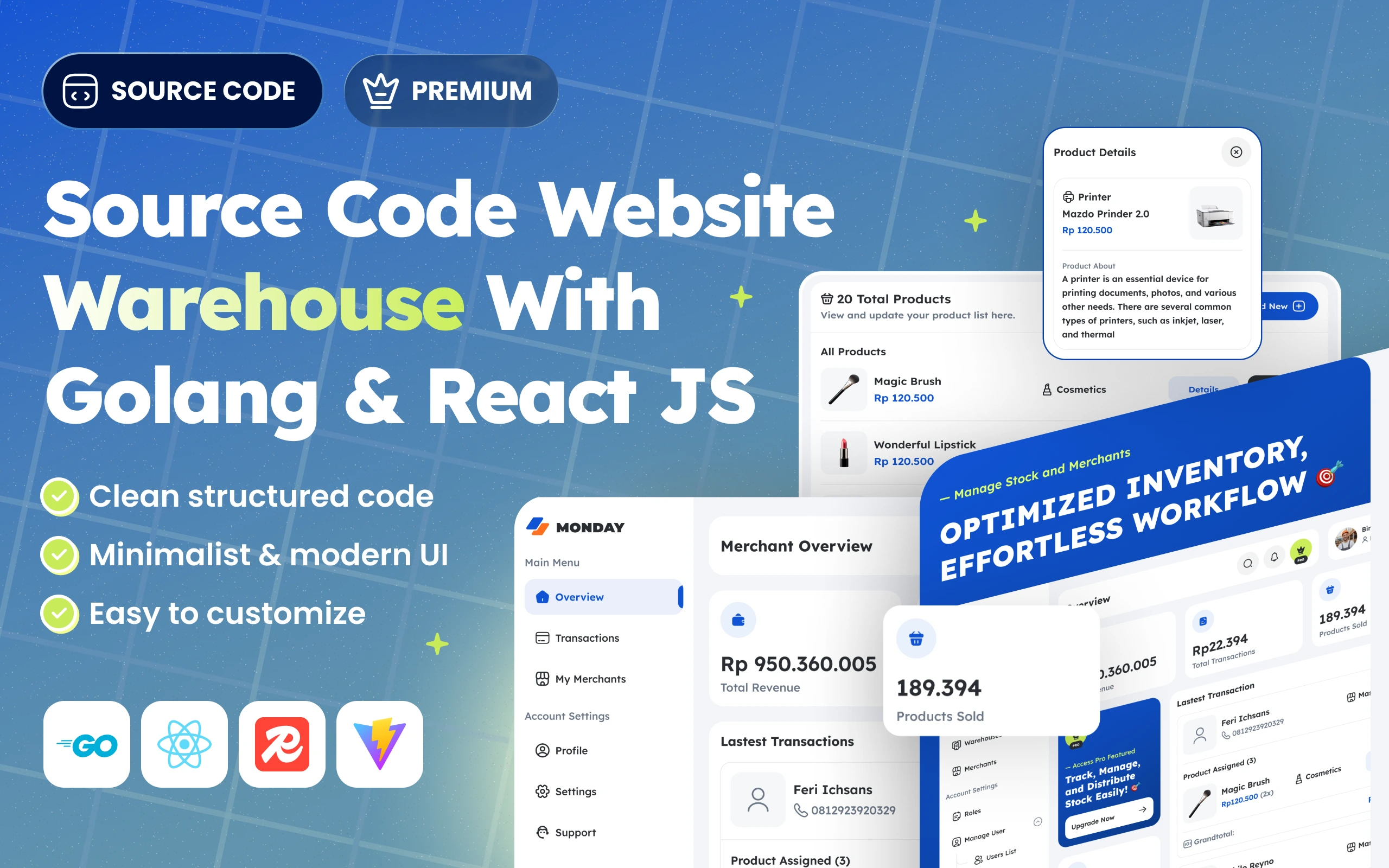 Kelas Source Code Warehouse Golang ReactJs 2025 di BuildWithAngga